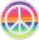 CROCS RAINBOW PEACE SIGN JIBBITZ MC