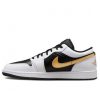 Air Jordan 1 Low White/Metallic Gold-Black 46