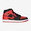 AIR JORDAN 1 MID (GS) BLACK/GYM RED-WHITE