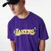 NEW ERA LOS ANGELES LAKERS NBA FLORAL GRAPHIC OS TEE PURPLE