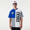 NEW ERA NEW YORK KNICKS NBA CUT AND SEW OS TEE BLUE/GREY/WHITE