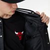 NEW ERA CHICAGO BULLS TEAM LOGO SATIN BOMBER BLACK