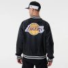 NEW ERA LOS ANGELES LAKERS TEAM LOGO SATIN BOMBER BLACK M