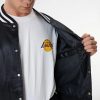 NEW ERA LOS ANGELES LAKERS TEAM LOGO SATIN BOMBER BLACK M