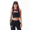 New Era NBA Team Wordmark Chicago Bulls Womens Crop Tank Top Black XS