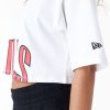 New Era NBA Team Wordmark Chicago Bulls Crop T-Shirt White