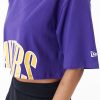 New Era NBA Team Wordmark Los Angeles Lakers Crop T-Shirt Purple M