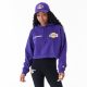 New Era NBA Team Logo Los Angeles Lakers Womens Crop Pullover Hoodie Purple