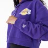 New Era NBA Team Logo Los Angeles Lakers Womens Crop Pullover Hoodie Purple