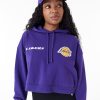 New Era NBA Team Logo Los Angeles Lakers Womens Crop Pullover Hoodie Purple