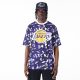 New Era NBA Team All Over Print Mesh Los Angeles Lakers Oversized T-Shirt Purple