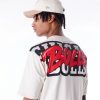 New Era NBA Chicago Bulls Wordmark Stone Oversized T-Shirt Beige XL