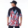 New Era NBA Flame Chicago Bulls Oversized T-Shirt Black M