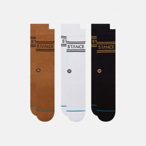 STANCE BASIC 3 PACK CREW WHITE/BLACK/BROWN