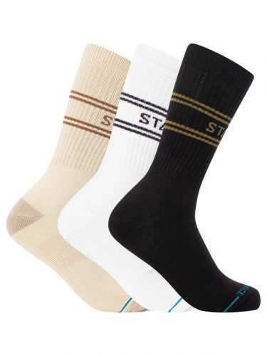 STANCE BASIC 3 PACK CREW OAT/WHITE/BLACK M