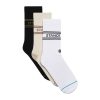 STANCE BASIC 3 PACK CREW OAT/WHITE/BLACK M