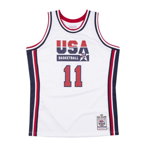 MITCHELL & NESS USA BASKETBALL 1992 KARL MALONE AUTHENTIC HOME JERSEY WHITE