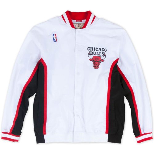 MITCHELL & NESS NBA CHICAGO BULLS AUTHENTIC WARM UP JACKET WHITE