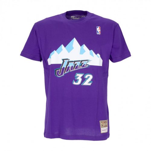 MITCHELL & NESS NBA NAME & NUMBER UTAH JAZZ KARL MALONE TEE PURPLE