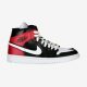 AIR JORDAN 1 MID BLACK/WHITE-NOBLE RED