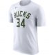 NIKE GIANNIS ANTETOKOUNMPO MILWAUKEE BUCKS ESSENTIALS TEE WHITE/ANTETOKOUNMPO G