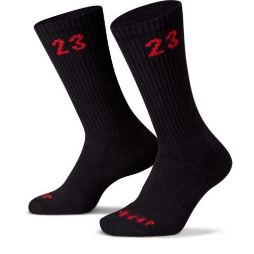 JORDAN ESSENTIALS ESSENTIAL CREW 3PR BLACK/UNIVERSITY RED