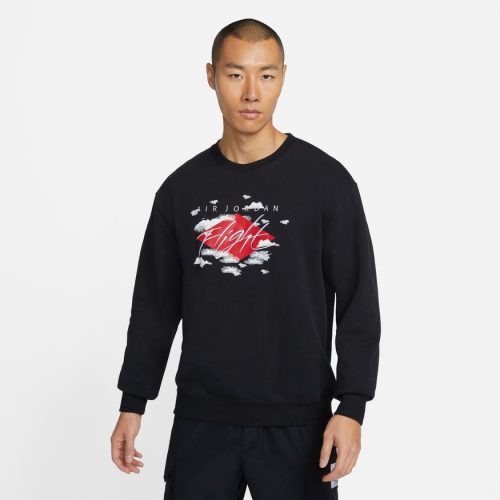 JORDAN ESSENTIALS STATEMENT FLEECE GFX CREWNECK BLACK