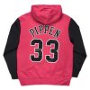 MITCHELL & NESS CHICAGO BULLS SCOTTIE PIPPEN Mens Name & Number Pullover Hoody Red / Black