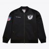 Mitchell & Ness NFL Team Leader Satin Bomber Vintage Logo Oakland Raiders Black L