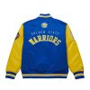 Mitchell & Ness NBA Primetime Heavyweight Satin Jacket Vintage Logo Golden State Warriors Royal