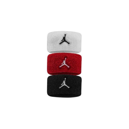 JORDAN W HAIR TIES TERRY 3 PK WHITE/GYM RED/BLACK ONE