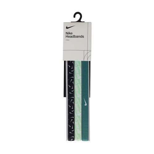 NIKE HEADBANDS 3 PK PRINTED BLACK/VAPOR GREEN/WHITE ONE