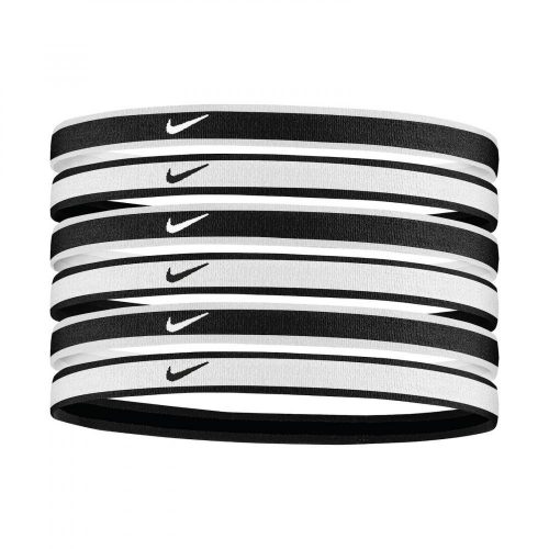 NIKE SWOOSH SPORT HEADBANDS 6 PK WHITE/BLACK ONE