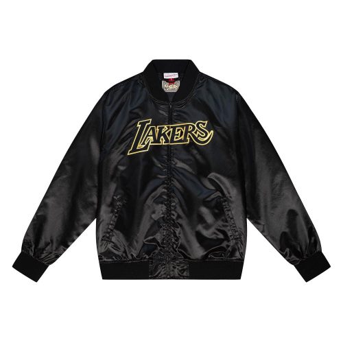 MITCHELL & NESS NBA LOS ANGELES LAKERS BIG FACE 4.0 SATIN JACKET BLACK