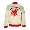 MITCHELL & NESS NBA TEAM OG 2.0 LIGHTWEIGHT SATIN JACKET VINTAGE LOGO MIAMI HEAT