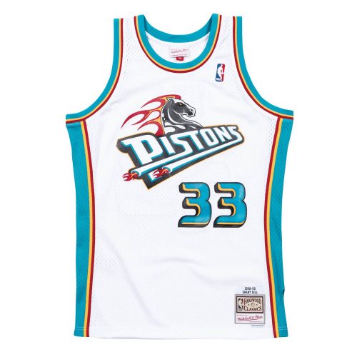 MITCHELL & NESS DETROIT PISTONS GRANT HILL 1998-99' #33 SWINGMAN 2.0 JERSEY WHITE