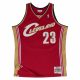 MITCHELL & NESS CLEVELAND CAVALIERS LEBRON JAMES 2003-04' #23 ROAD SWINGMAN 2.0 JERSEY DARK RED