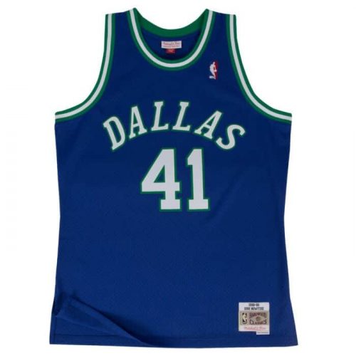 MITCHELL & NESS DALLAS MAVERICKS DIRK NOWITZKI #41 NBA SWINGMAN JERSEY royal/green