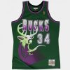 MITCHELL & NESS MILWAUKEE BUCKS'96 RAY ALLEN #34 SWINGMAN 2.0 JERSEY GREEN/PURPLE