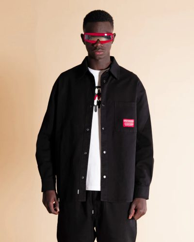 SPRAYGROUND COTTON SHIRT JACKET TOTAL BLACK M