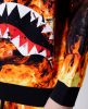 SPRAYGROUND SHARK ON FIRE HOODIE CHECKERED ORANGE/BROWN