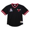 MITCHELL & NESS NBA FASHION MESH V-NECK VINTAGE LOGO CHICAGO BULLS BLACK