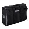 WILSON 6 BALL TRAVEL BSKT BAG BLACK/SILVER